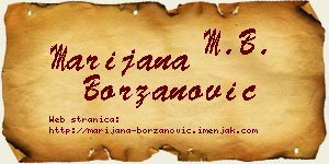 Marijana Borzanović vizit kartica